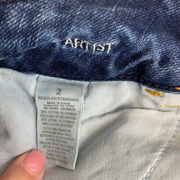 American Eagle Artist Cutoff Jean Shorts Sz 2 - Picture 5 of 6